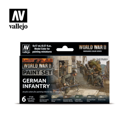 VALLEJO 70206 Zestaw World War II 6 farb - German Infantry