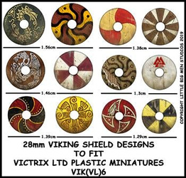 Viking Shield Designs VIK 6 – Kalkomanie tarcz dla figurek wikingów Victrix
