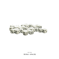 WARLORD - Kostki 30 White D6 (10mm)