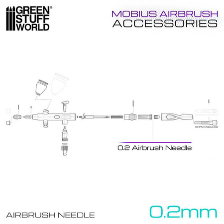 GSW - Airbrush Needle 0.2mm for Mobius Airbrush