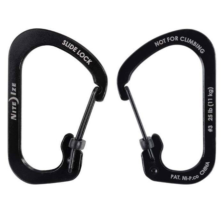 Nite Ize Karabińczyki Sidelock Carabiner Set #2 #3 #4 Czarny