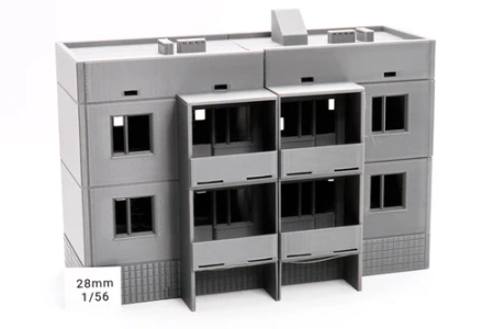 PM - Soviet Apartments Block Type 2 - 3D Printed - 28mm
