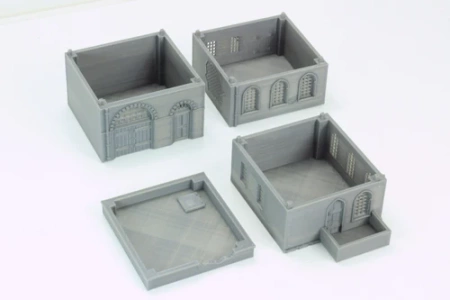 PM - Arab Urban Buildings set of Four Town Houses - 3D Printed - 28mm