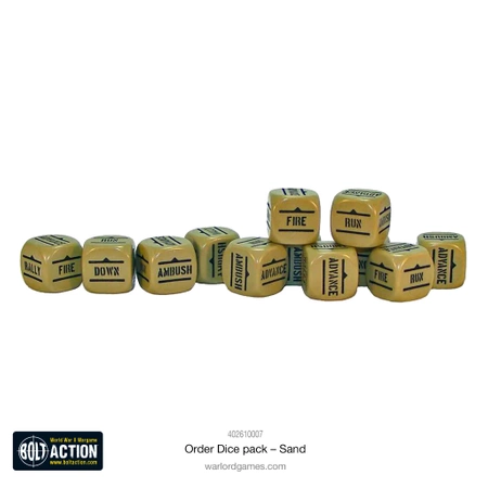 BOLT ACTION Orders Dice Pack - Sand