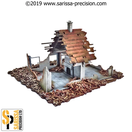 SARISSA PRECISION - DESTROYED SINGLE-STOREY SEMI (28MM)