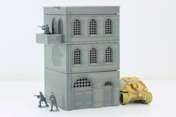 PM - Arab Urban Building - Corner House - 3D Printed - 28mm
