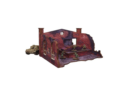 MICRO ART - WW2 Ostfront Stalingrad Factory Back (with ramp) (1) (28mm) PREPAINTED
