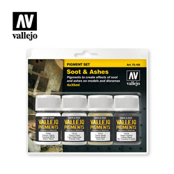 Vallejo: 73.193 - Pigment Set -Soot & Ashes (4x35 ml)