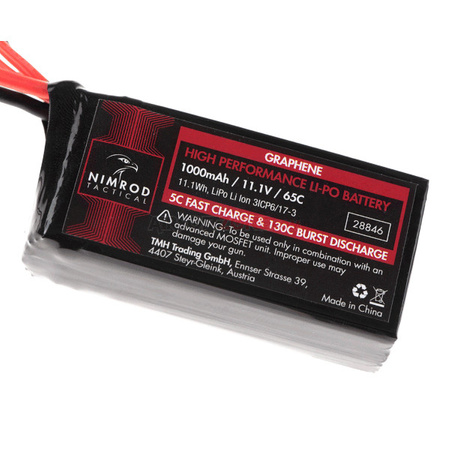 Bateria Lipo 11.1V 1000mAh 65C Graphene PEQ Tamiya Nimrod