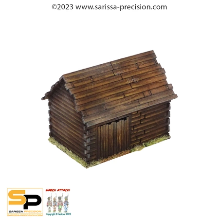 SARISSA PRECISION - DESTROYED EAST EUROPEAN OUTHOUSE / BARN (28MM)