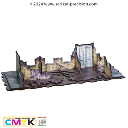 SARISSA PRECISION - Destroyed City Ground Floors - Corners x2 - Full Colour