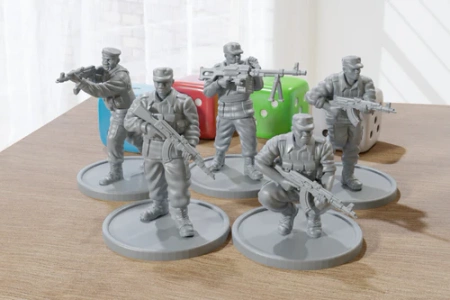 PM - African Militants AK Squad - 3D Printed - 28mm