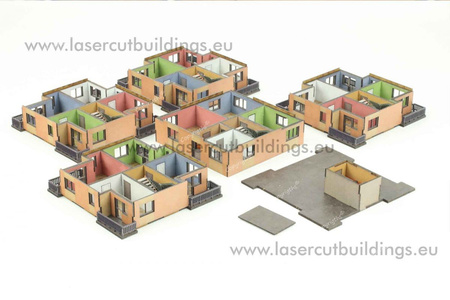Blok punktowiec z balkonami LBHP0352 - prepaint - 1:56 / 28mm