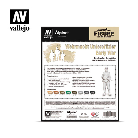 VALLEJO 70246 Figure Color Series 8 farb + figurka - Wehrmacht Unteroffizier Early War