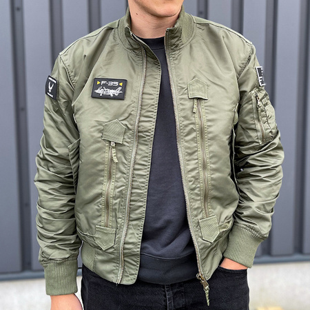 Kurtka F-35 Flight Jacket Zielona Fostex