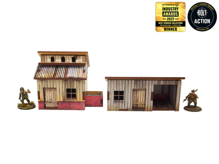 MICRO ART - WW2 NORMANDY SMALL SHEDS W. DOVECOTE (28MM)