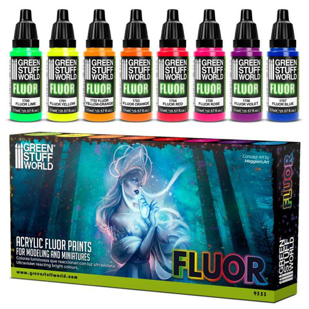 Green Stuff World Set x8 Fluor Paints