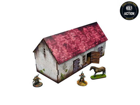 MICRO ART - WW2 NORMANDY STABLE W. DOVECOTE (28MM)