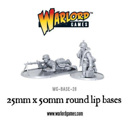 BOLT ACTION 25mm x 50mm round lip bases sprue