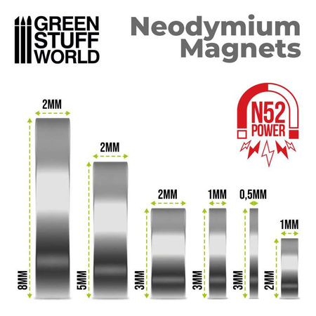 GSW - Neodymium Magnets 5x2mm - 100 units (N52)