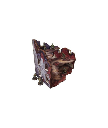 MICRO ART - WW2 Ostfront Stalingrad Apartment Block Front (1) (28mm) PREPAINTED