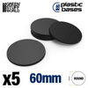 Green Stuff World Plastic Bases - Round 60 mm BLACK