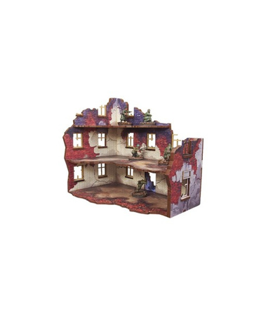 MICRO ART - WW2 Ostfront Stalingrad Apartment Block Front (1) (28mm) PREPAINTED