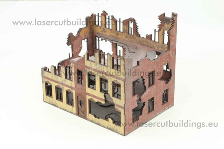 Kamienica ceglana I gen. II wersja zniszczona LBHP0231 - prepaint - 1:56 / 28mm