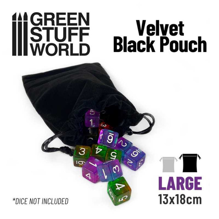 GSW - LARGE Velvet Black Pouch with Drawstrings