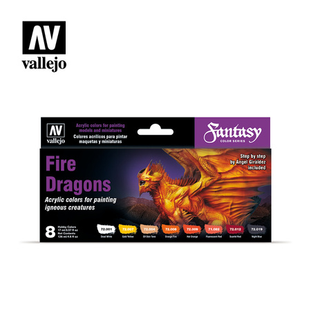 Vallejo 72312 Game Color Zestaw 8 farb - Fire Dragons by Angel Giraldez