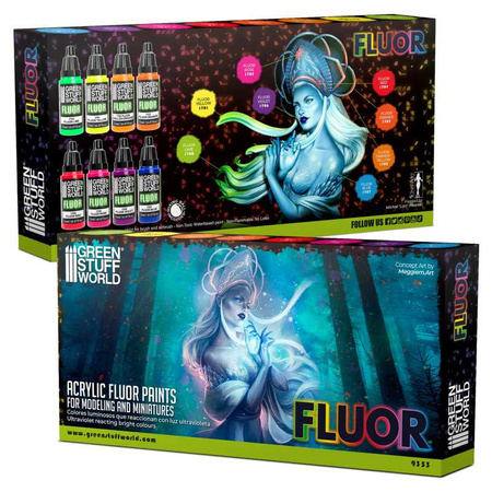 Green Stuff World Set x8 Fluor Paints