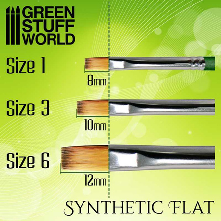 Green Stuff World Pędzel GREEN SERIES Flat Synthetic Size 1