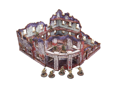 MICRO ART - WW2 Ostfront Stalingrad Univermag Left (with 3rd floor) (1) (28mm) PREPAINTED