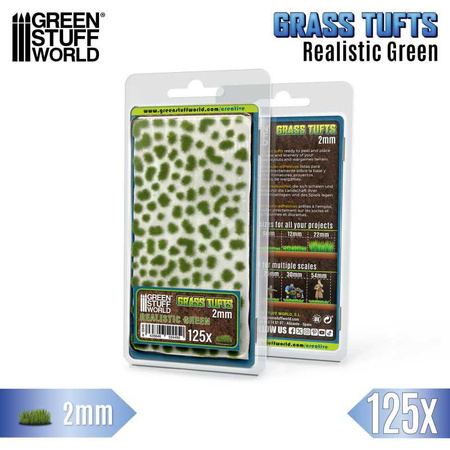 GSW - Static Grass Tufts 2 mm - Realistic Green