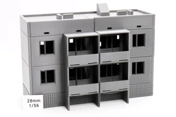 PM - Soviet Apartments Block Type 2 - 3D Printed - 28mm