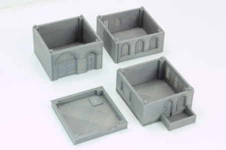 PM - Arab Urban Building - Corner House - 3D Printed - 28mm