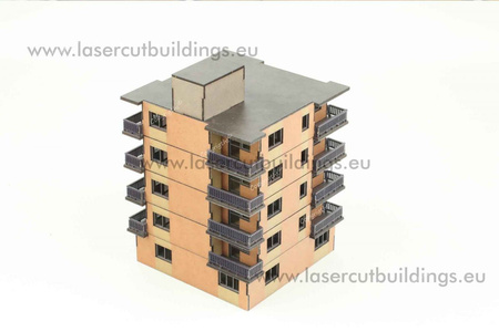 Blok punktowiec z balkonami LBHP0352 - prepaint - 1:56 / 28mm