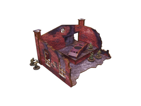 MICRO ART - WW2 Ostfront Stalingrad Factory Back (with ramp) (1) (28mm) PREPAINTED