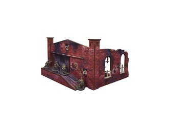 MICRO ART - WW2 Ostfront Stalingrad Factory Back (with ramp) (1) (28mm) PREPAINTED