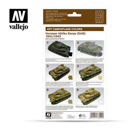 VALLEJO 78409 AFV Camouflage System: German Afrika Korps 1941/42 (DAK)