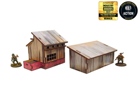 MICRO ART - WW2 NORMANDY SMALL SHEDS W. DOVECOTE (28MM)