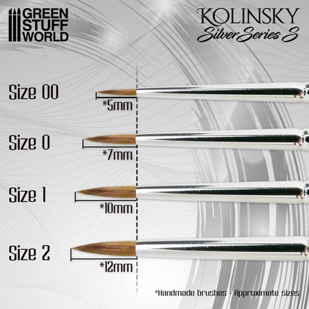 Green Stuff World Zestaw pędzli Kolinsky Silver Series