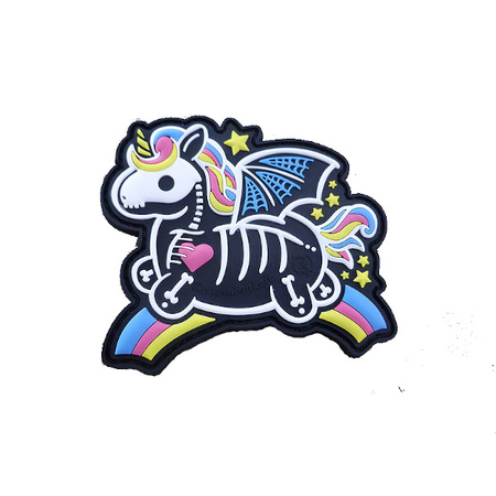 Naszywka 3D Skeleton Unicorn patch Rubber GID JTG