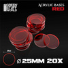 GSW - Acrylic Bases - Round 25 mm CLEAR RED