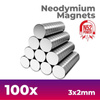 GSW - Neodymium Magnets 3x2mm - 100 units (N52)