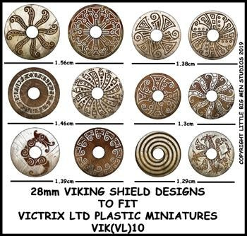 Viking Shield Designs VIK 10 – Kalkomanie tarcz dla figurek wikingów Victrix