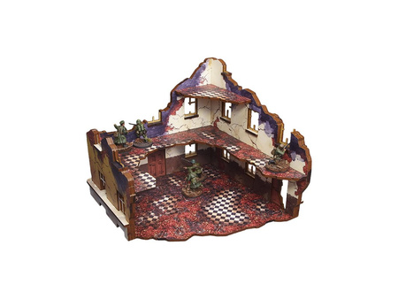 MICRO ART - WW2 Ostfront Stalingrad School Right (with 3rd floor) (1) (28mm) PREPAINTED