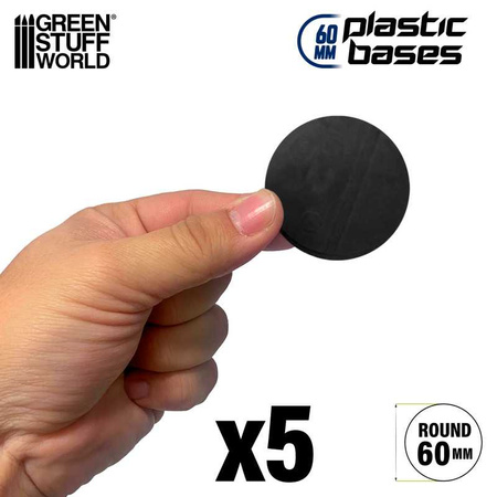 Green Stuff World Plastic Bases - Round 60 mm BLACK