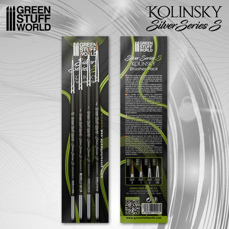 Green Stuff World Zestaw pędzli Kolinsky Silver Series