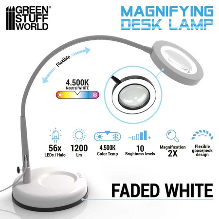 GSW - Magnifying desk lamp - Faded White